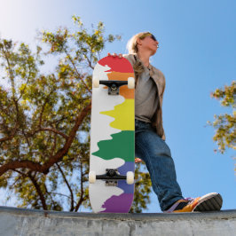 Gay Pride Rainbow-vlag met draaiende verf Skateboard