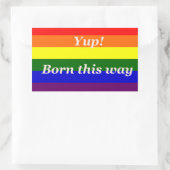 Gay Pride Rainbow vlag Yup, op deze manier geboren Rechthoekige Sticker (Tas)