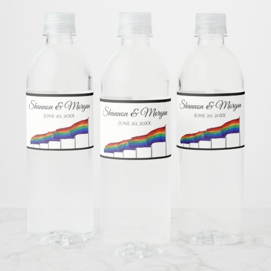 Gay Pride Rainbow Weddenschap Water Fles Label gro Waterfles Etiket (Flessen)