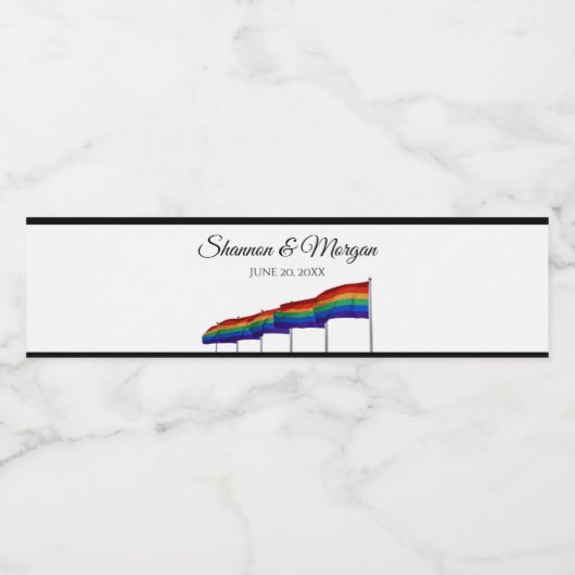 Gay Pride Rainbow Weddenschap Water Fles Label gro Waterfles Etiket (Enkel label)