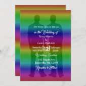 Gay pride Rainbow Wedding Invitations (Devant / Derrière)