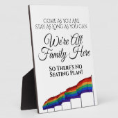 Gay Pride Rainbow Wedding No Seating Plan Sign. Fotoplaat (Zijkant)
