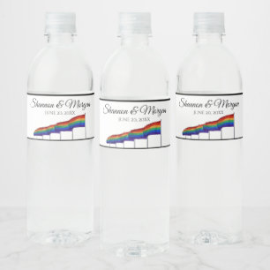 Gay Pride Rainbow Wedding Water Bottle Labels Waterfles Etiket