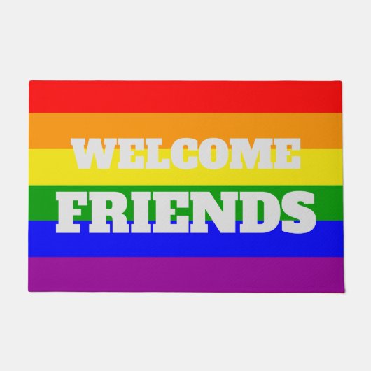 Gay Pride Rainbow welkomstvrienden Deurmat (Voorkant)