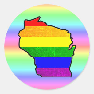 Gay Pride Rainbow Wisconsin Stickers