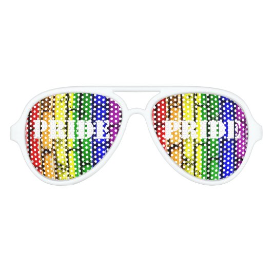 Gay PRIDE Regenboog Bricks Aviator Zonnebril (Voorkant)