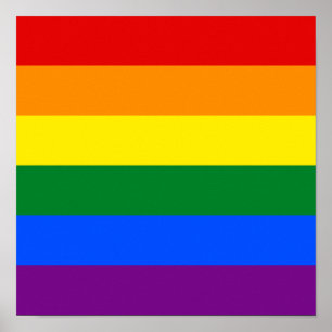 Gay Pride Regenboog Vlag LGBTQ Ondersteuning Liefd Poster