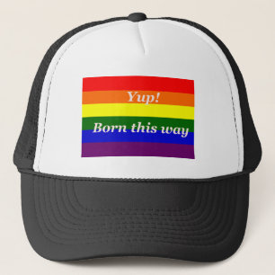 GAY Pride Regenboog vlag Yup zo geboren Trucker Pet