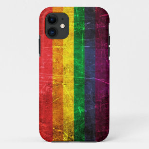  Gay Pride-regenboogvlag, gekraatst en versleten iPhone 11 Hoesje