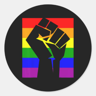 Gay Pride Resist Fist Rainbow Flag LGBTQ Shirt Ronde Sticker