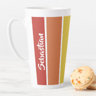Gay Pride Retro Rainbow Gepersonaliseerd Latte Mok