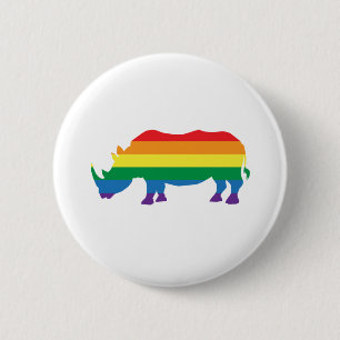 Gay-Pride-Rhino Ronde Button 5,7 Cm