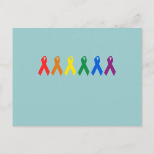 Gay Pride Ribbon-kleuren Briefkaart