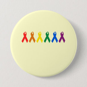 Gay Pride Ribbon-kleuren Ronde Button 7,6 Cm