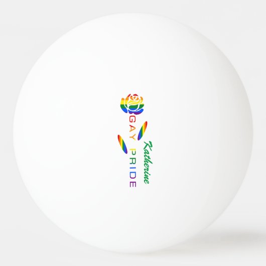 Gay Pride Roos Rainbow Flag gepersonaliseerd Pingpongballen (Voorkant)