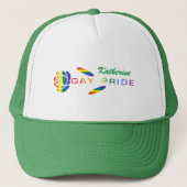 Gay Pride Roos Rainbow Flag gepersonaliseerd Trucker Pet (Voorkant)