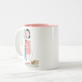 gay pride rose et blanc tasse de la Saint-Valentin (Devant gauche)