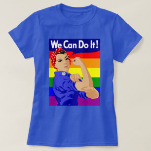 GAY PRIDE ROSIE DE RIVIER MET REGENBOOGVLAG T-SHIRT