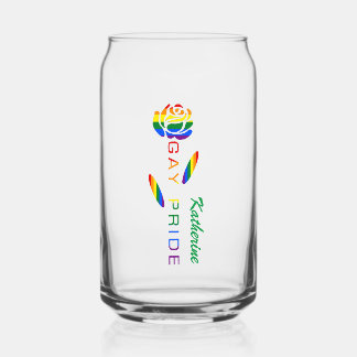 Gay Pride Roze Regenboog Vlag Gepersonaliseerde Na Blikvorm Glas
