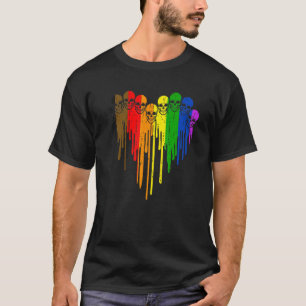 Gay Pride schedel Philadelphia Hart LGBT Ondersteu T-shirt