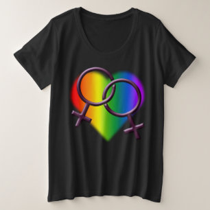 Gay Pride Shirt plus Grootte Rainbow Love Shirt