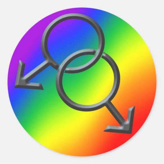 Gay Pride Stickers Mannen Gay Pride Rainbow Sticke (Voorkant)
