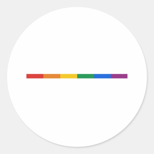 Gay Pride Stripe Ronde Sticker (Voorkant)