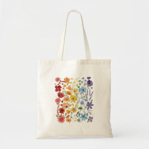 gay pride subtiele wilde bloemen lgbtq maand regen tote bag