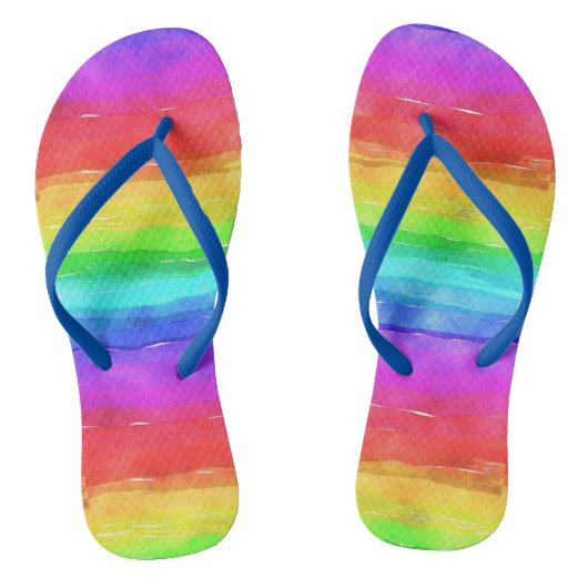 Gay Pride Support Rainbow Waterverf LGBTQ Teenslippers (Voetbed)