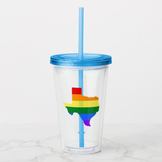 Gay Pride | Texas Rainbow Acryl Drinkbeker (Voorkant)
