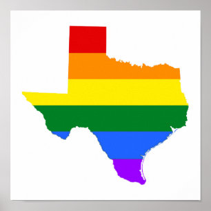 Gay Pride Texas Rainbow Poster