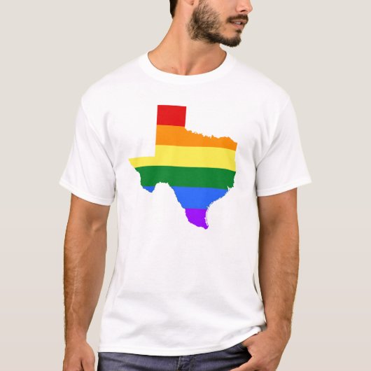 Gay Pride | Texas Rainbow T-shirt (Voorkant)