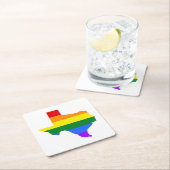 Gay Pride | Texas Rainbow Vierkante Kartonnen Onderzetter (Insitu)