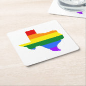 Gay Pride | Texas Rainbow Vierkante Kartonnen Onderzetter (Schuin)