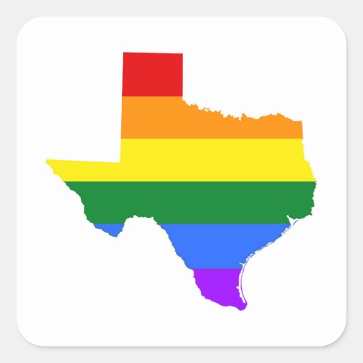 Gay Pride | Texas Rainbow Vierkante Sticker (Voorkant)