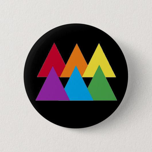 Gay Pride Triangle Pin Ronde Button 5,7 Cm (Voorkant)