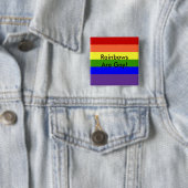 Gay Pride Vierkante Button 5,1 Cm (In situ)