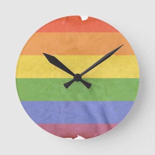 GAY PRIDE VINTAGE DESIGN RONDE KLOK (Voorkant)