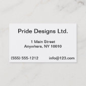 Gay Pride Visitekaartje (Achterkant)