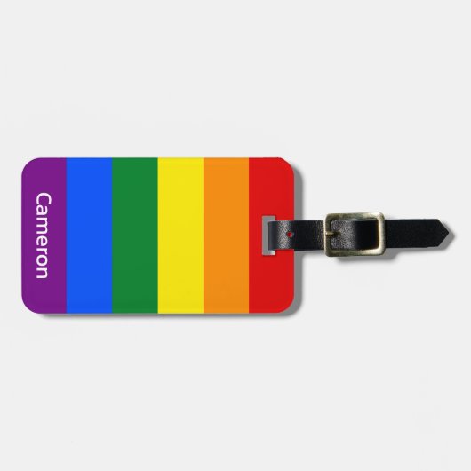 Gay Pride vlag gepersonaliseerd Bagagelabel (Voorkant horizontaal)