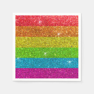 Gay Pride Vlag Regenboog Glitter Kleuren LGBTQIA Servet