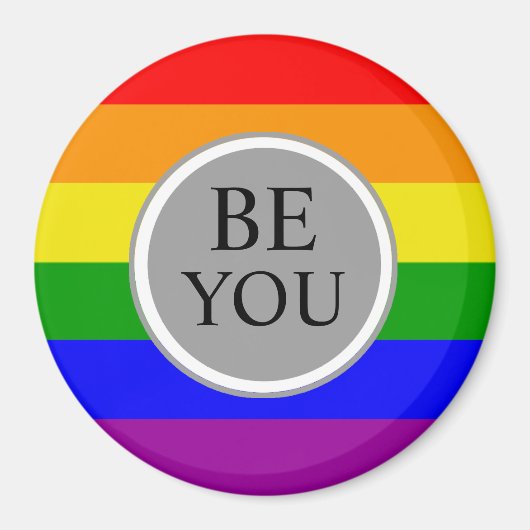 Gay Pride Vlag Wees jezelf Magneet (Voorkant)