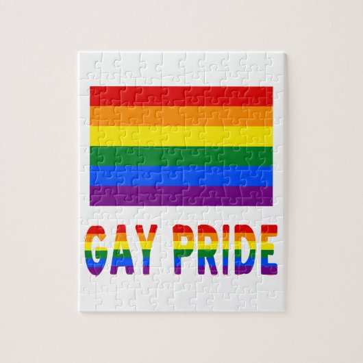 Gay Pride vlag & woorden Legpuzzel (Verticaal)