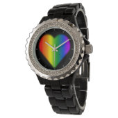 Gay pride Watch Rainbow Love Wrist Montres Cadeaux (Incliné)