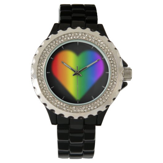 Gay pride Watch Rainbow Love Wrist Montres Cadeaux (devant)