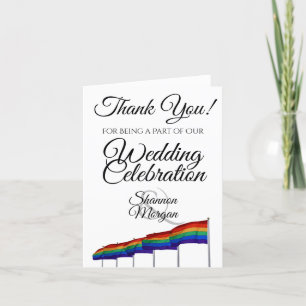 Gay Pride Wedding Dank u kaart met foto