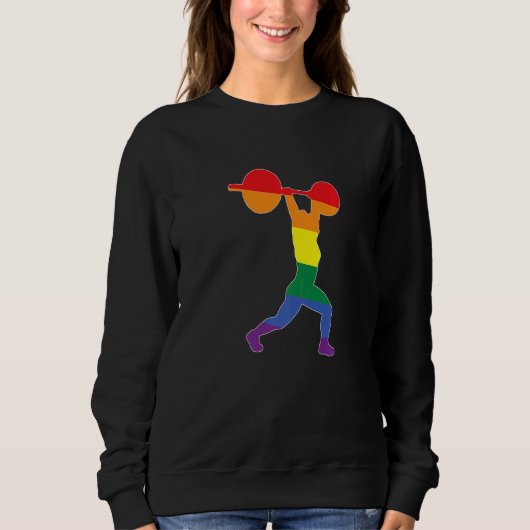 Gay Pride Weightlifting Training Gym Trui (Voorkant)