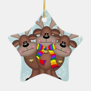 Gay Pride Whimsical kerstrender Keramisch Ornament
