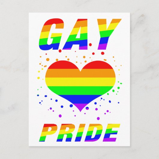 Gay Pride with Heart Briefkaart (Voorkant)