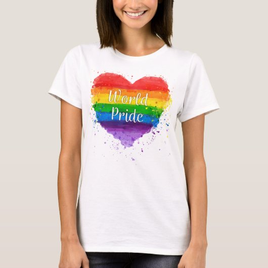 Gay Pride, World Pride Rainbow T-shirt (Voorkant)